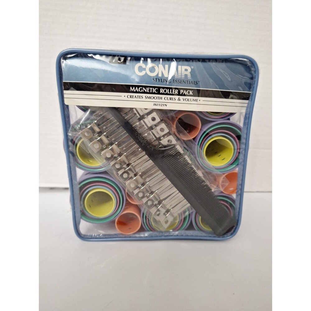 NIP Conair 75 Piece Magnetic Hair Roller Curlers Pack W/ Pins Clips And Comb